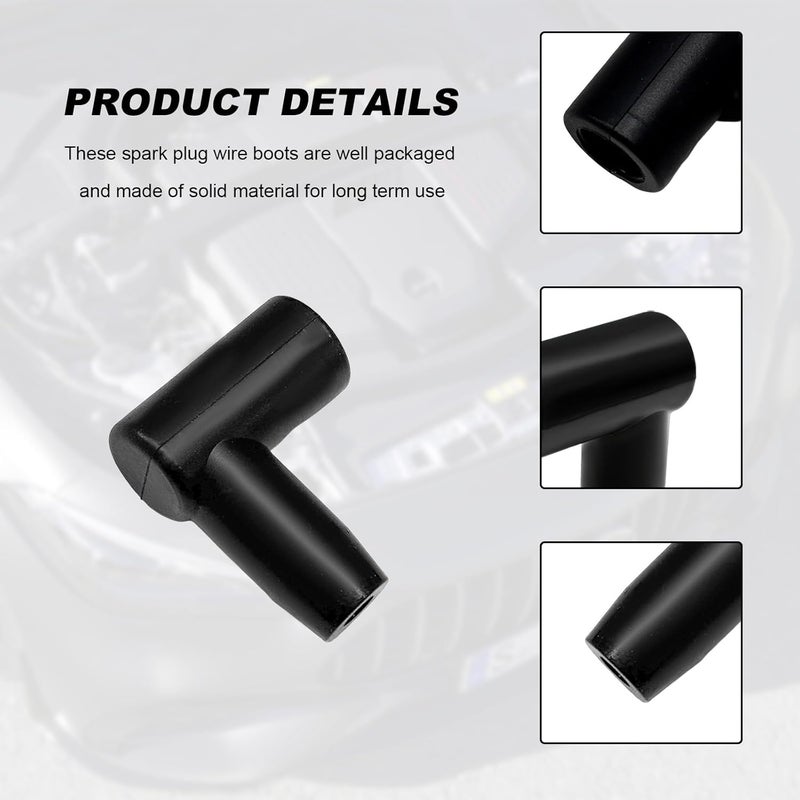 NYTKL 8 PCS Spark Plug Boot Terminal Kit, 90 Degree Distributor Ignition Boots Spark Plug Coil Terminals, Heat-Resistant Silicone Ignition Wire Boot Terminal Kit Fits 6-10mm Wires - Image 3